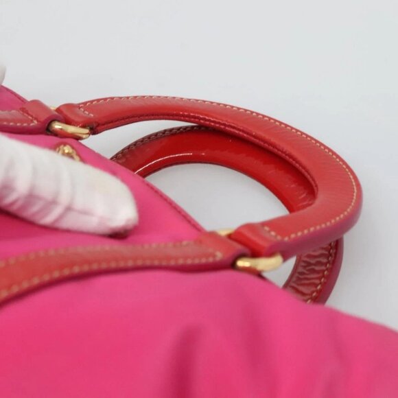 PRADA Hand Bag Nylon 2way Pink Gold Auth 120480 - Picture 8 of 16